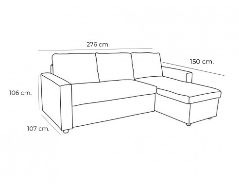 Chaiselongue extraíble y reclinable mod. Ostende. Sofás baratos online.