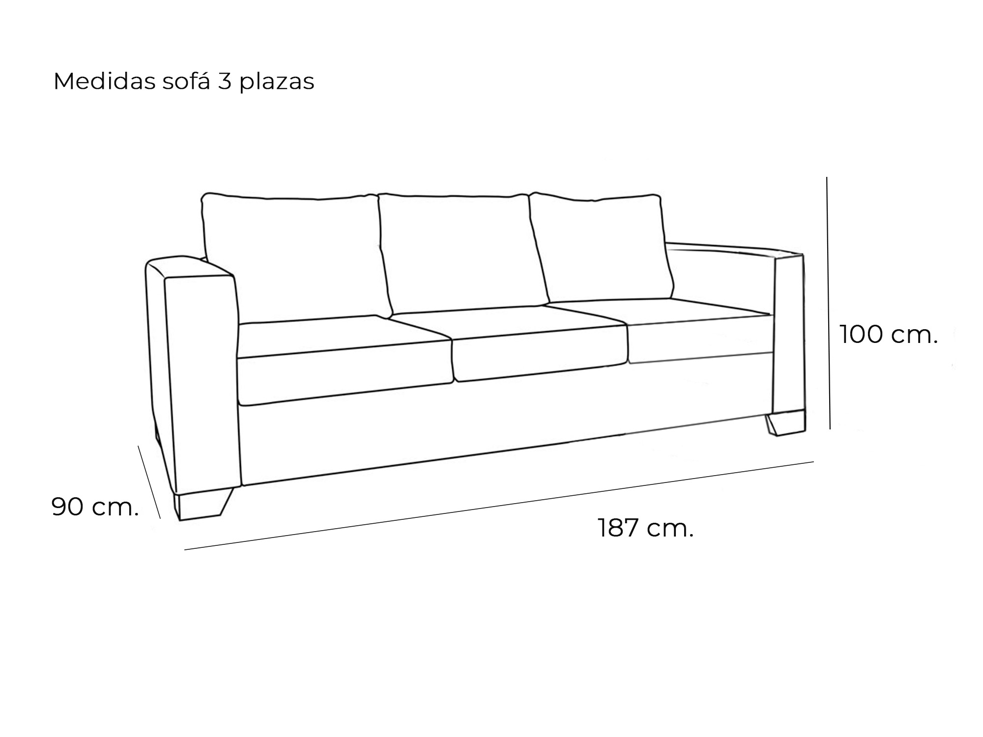 Sofá de 3 ó 2 plazas modelo Estocolmo. Sofás baratos en internet.